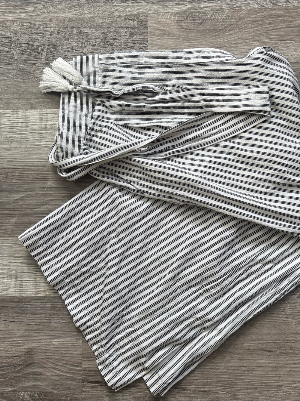 Main Strip Black and White Striped Cotton Cover-Up
